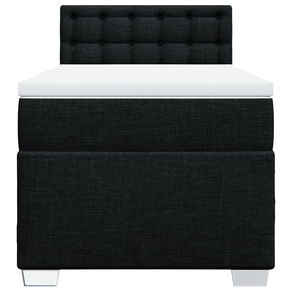 Giroletto a Molle con Materasso Nero 90x200 cm in Tessuto
