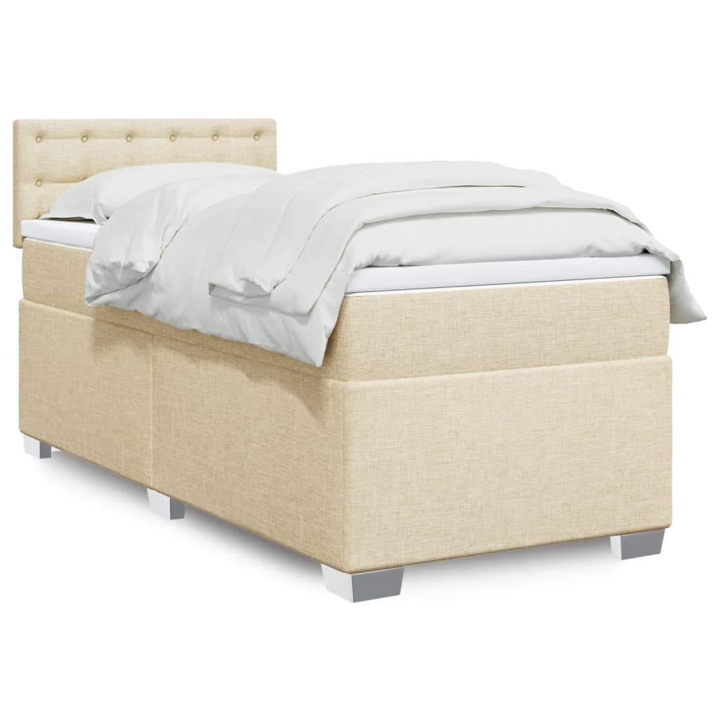 Giroletto a Molle con Materasso Crema 90x200 cm inTessuto | homemem39