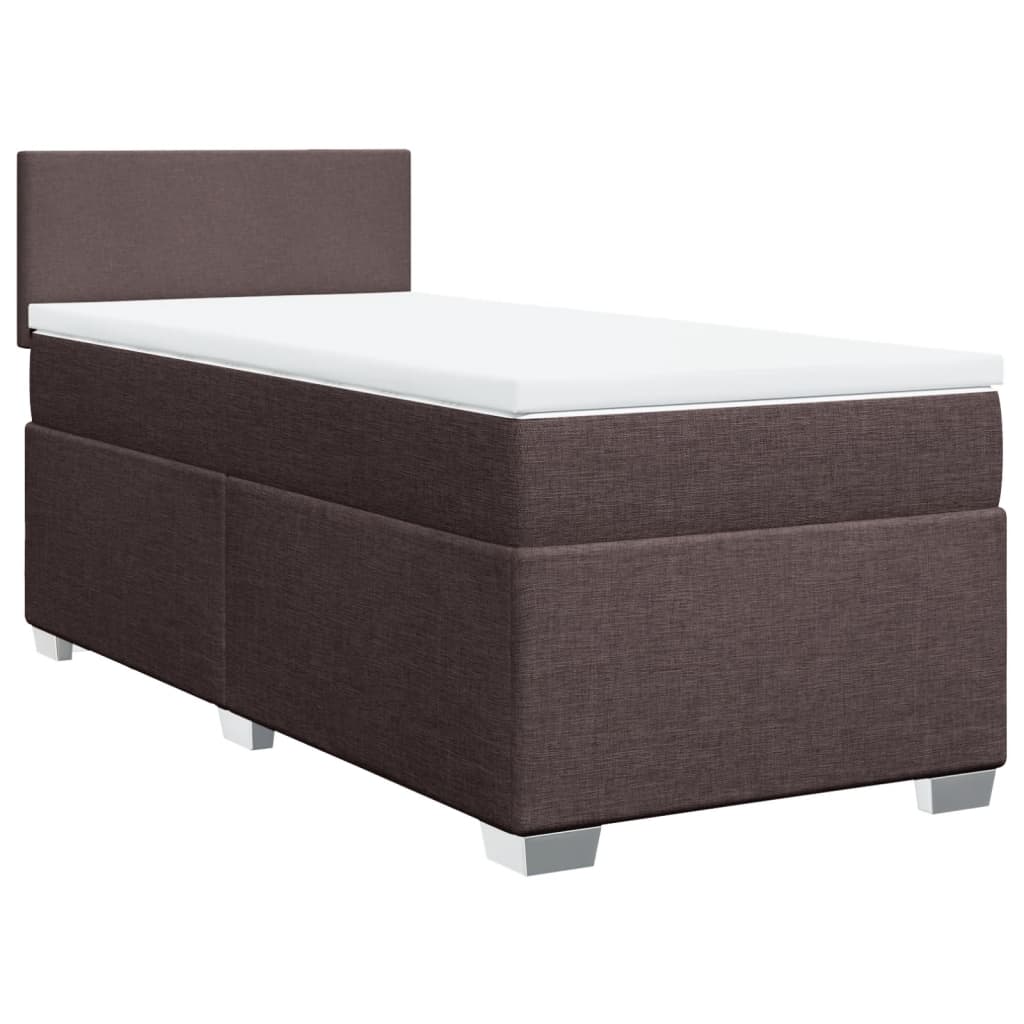 Giroletto a Molle con Materasso Marrone Scuro 100x200cm Tessuto | homemem39