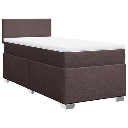 Giroletto a Molle con Materasso Marrone Scuro 100x200cm Tessuto | homemem39