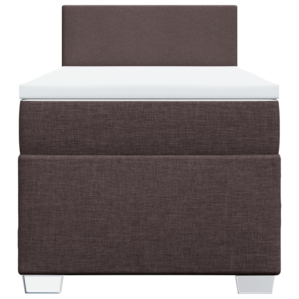 Giroletto a Molle con Materasso Marrone Scuro 100x200cm Tessuto | homemem39