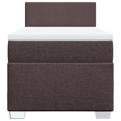 Giroletto a Molle con Materasso Marrone Scuro 100x200cm Tessuto | homemem39