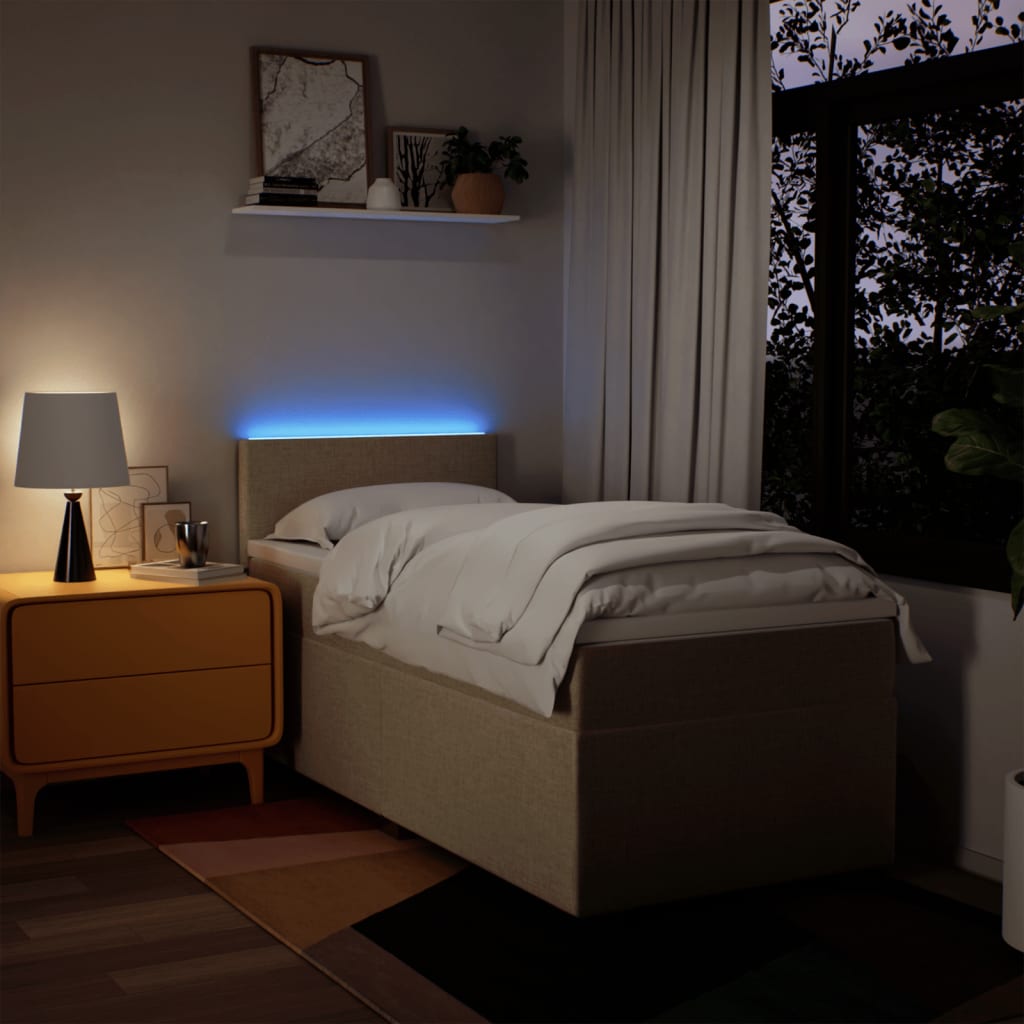 Giroletto a Molle con Materasso Crema 100x200 cm in Tessuto - homemem39