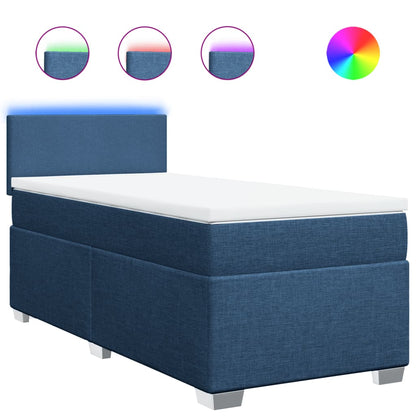 Giroletto a Molle con Materasso Blu 100x200 cm in Tessuto | homemem39