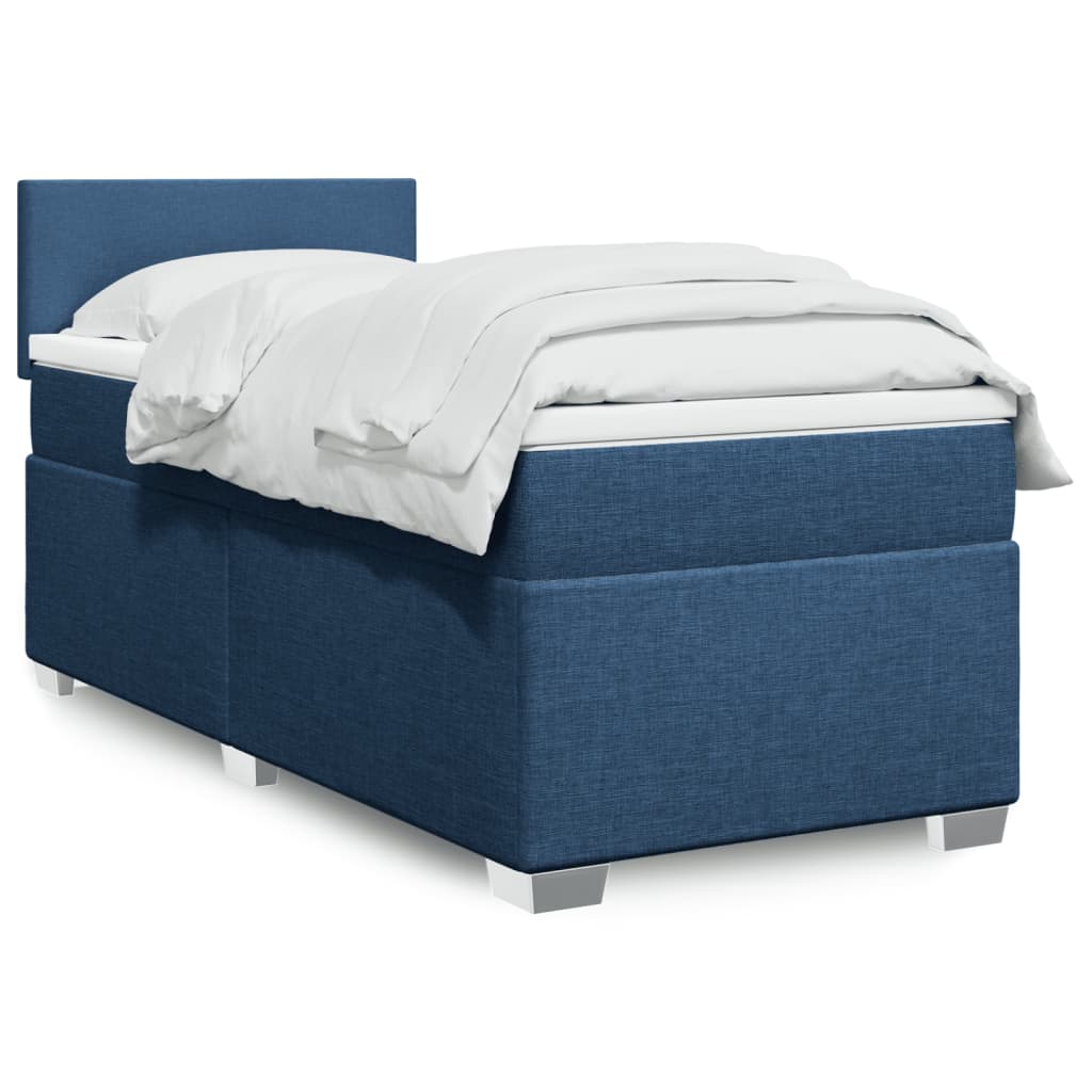 Giroletto a Molle con Materasso Blu 100x200 cm in Tessuto | homemem39
