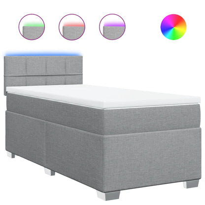 Giroletto a Molle con Materasso Grigio Chiaro100x200 cm Tessuto | homemem39