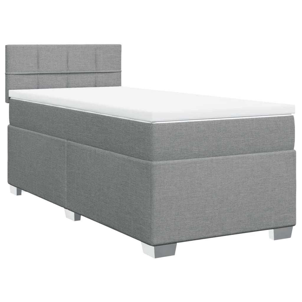 Giroletto a Molle con Materasso Grigio Chiaro100x200 cm Tessuto | homemem39