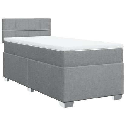 Giroletto a Molle con Materasso Grigio Chiaro100x200 cm Tessuto | homemem39