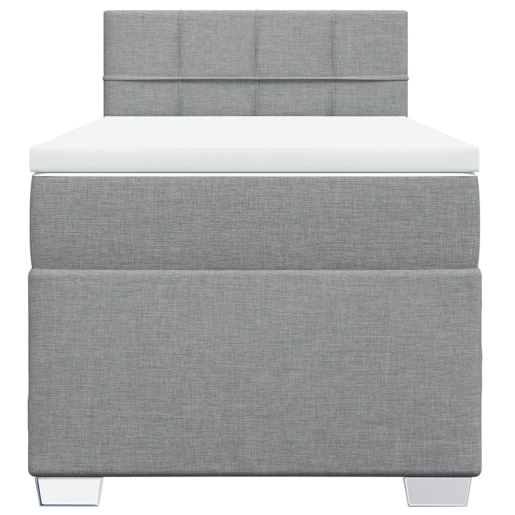Giroletto a Molle con Materasso Grigio Chiaro100x200 cm Tessuto | homemem39