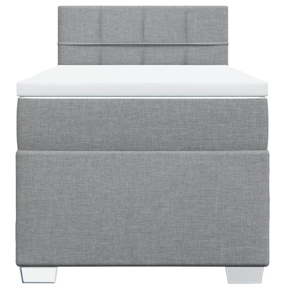 Giroletto a Molle con Materasso Grigio Chiaro100x200 cm Tessuto | homemem39