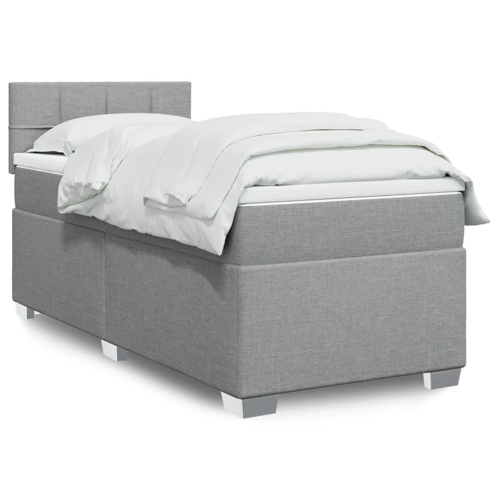 Giroletto a Molle con Materasso Grigio Chiaro100x200 cm Tessuto | homemem39