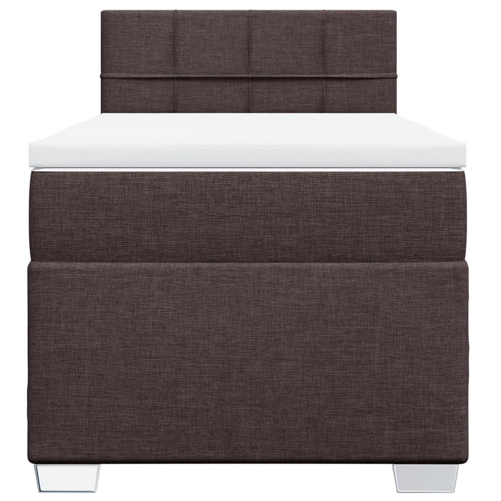 Giroletto a Molle con Materasso Marrone Scuro 100x200cm Tessuto | homemem39