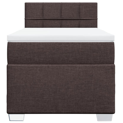 Giroletto a Molle con Materasso Marrone Scuro 100x200cm Tessuto | homemem39