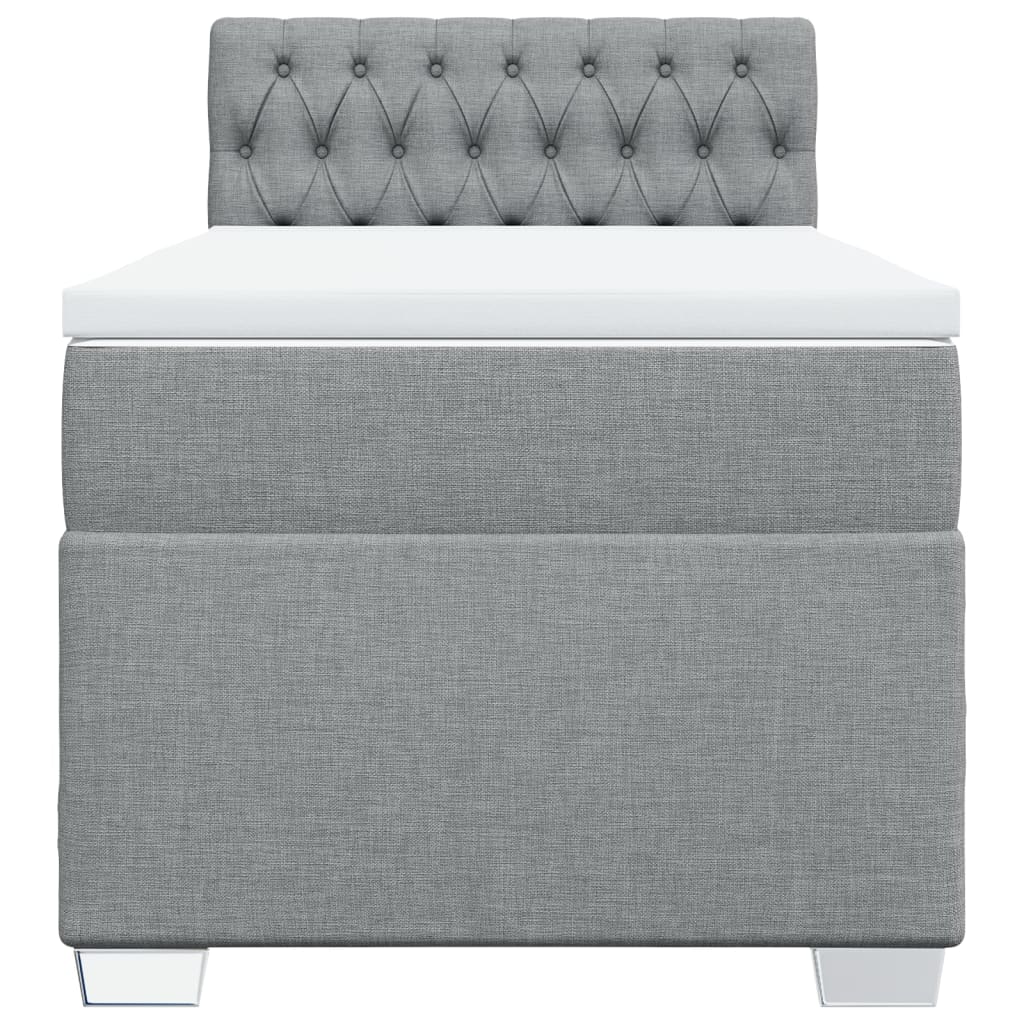 Giroletto a Molle con Materasso Grigio Chiaro100x200 cm Tessuto