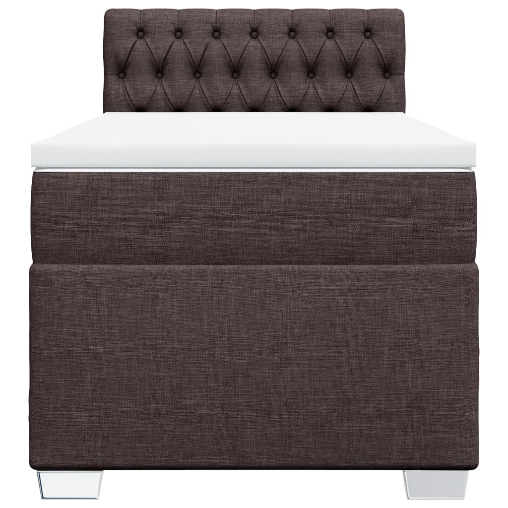 Giroletto a Molle con Materasso Marrone Scuro 100x200cm Tessuto | homemem39