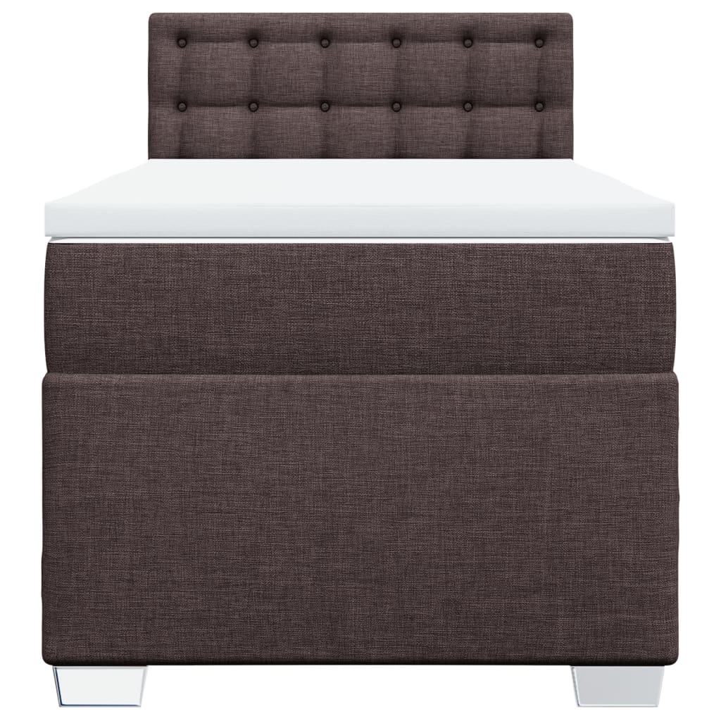 Giroletto a Molle con Materasso Marrone Scuro 100x200cm Tessuto | homemem39