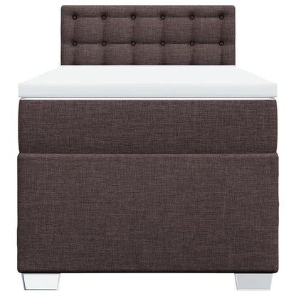 Giroletto a Molle con Materasso Marrone Scuro 100x200cm Tessuto | homemem39