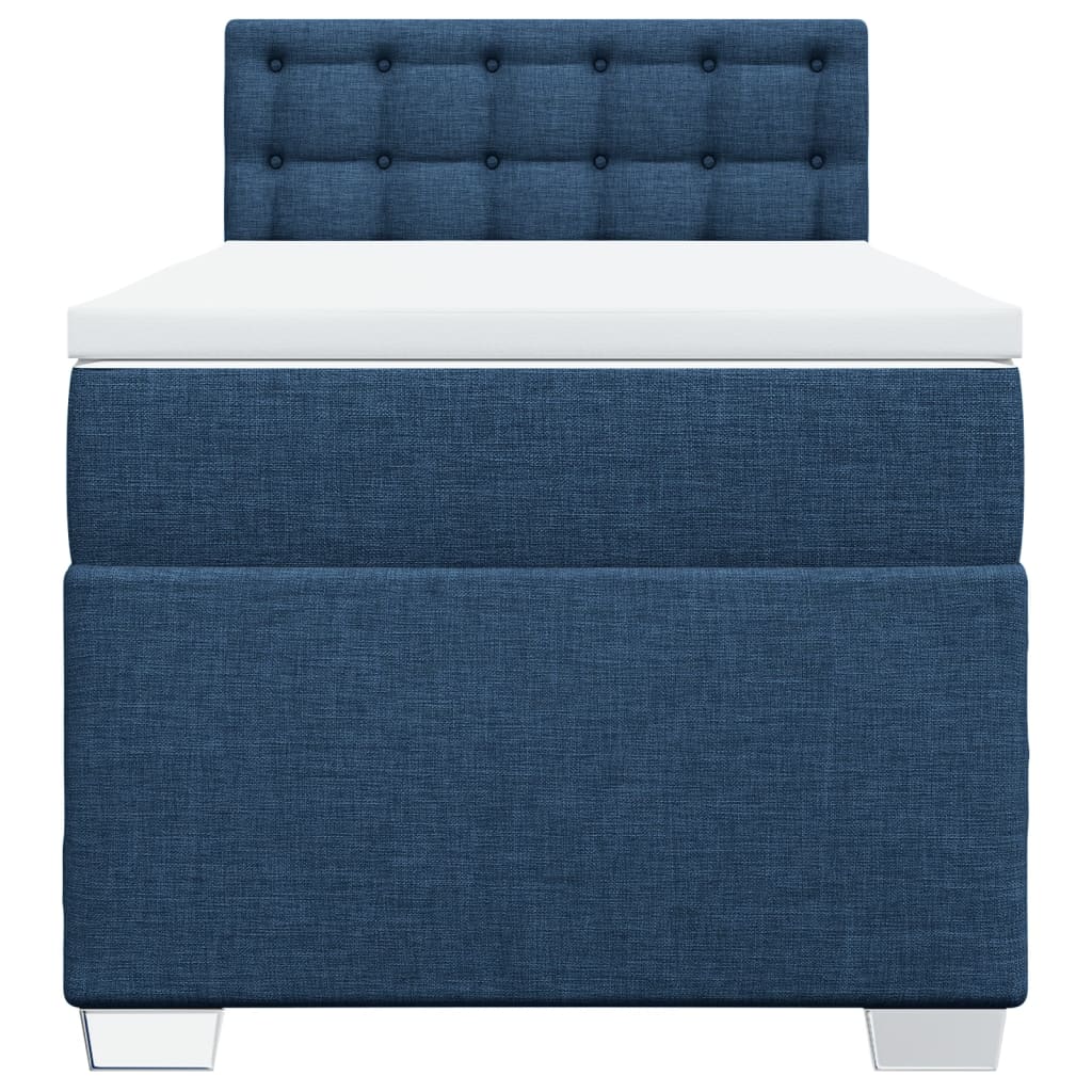 Giroletto a Molle con Materasso Blu 100x200 cm in Tessuto