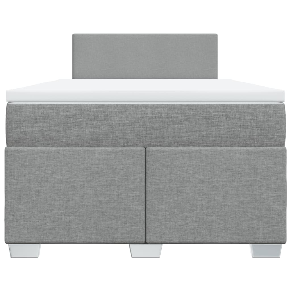 Giroletto a Molle con Materasso Grigio Chiaro 120x190cm Tessuto