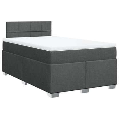 Giroletto a Molle con Materasso Grigio Scuro 120x190cm Tessuto