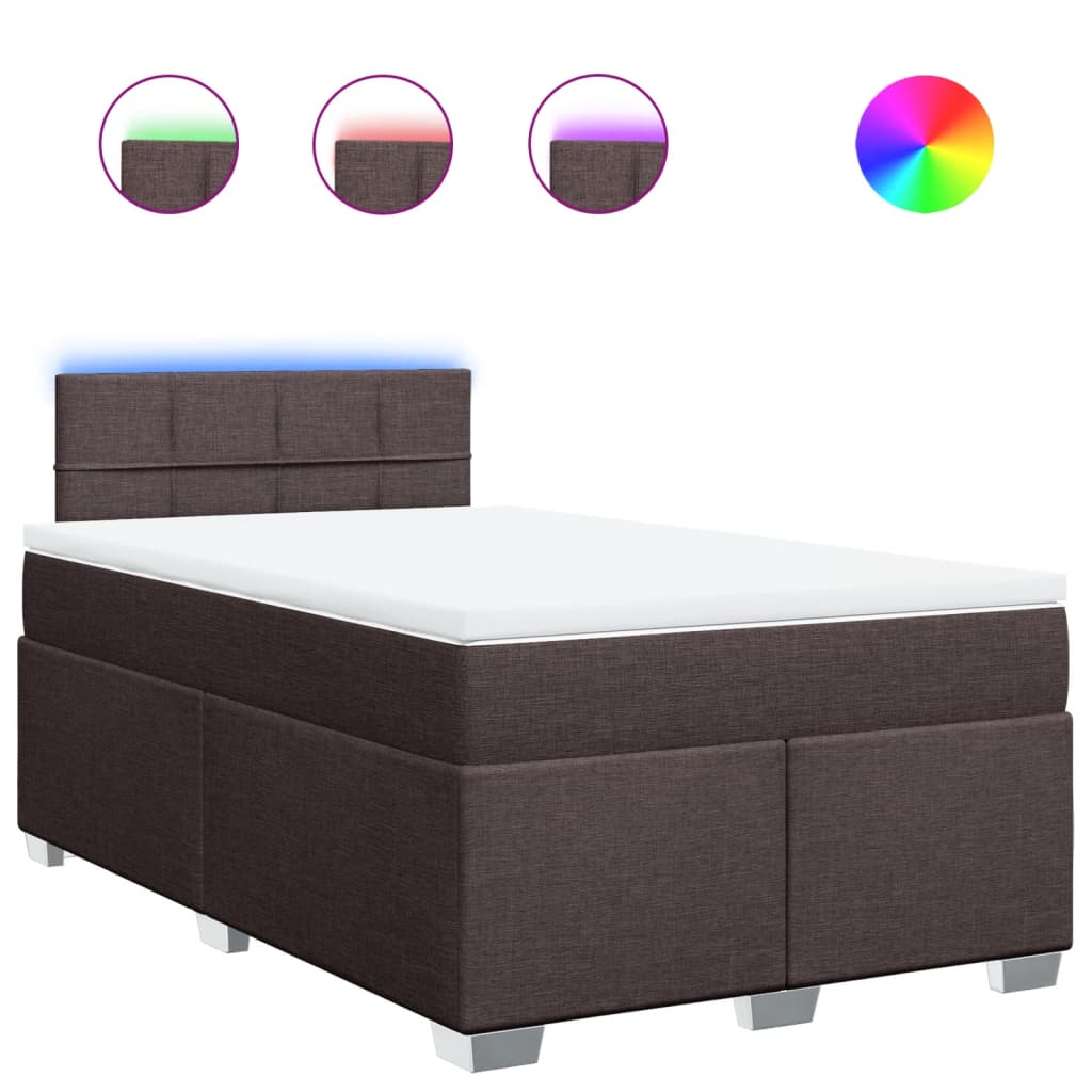 Giroletto a Molle con Materasso Marrone Scuro 120x190cm Tessuto | homemem39