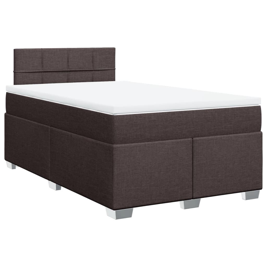 Giroletto a Molle con Materasso Marrone Scuro 120x190cm Tessuto | homemem39