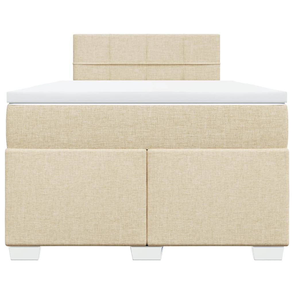 Giroletto a Molle con Materasso Crema 120x190 cm in Tessuto