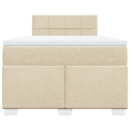 Giroletto a Molle con Materasso Crema 120x190 cm in Tessuto