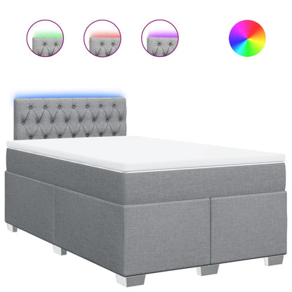 Giroletto a Molle con Materasso Grigio Chiaro 120x190cm Tessuto | homemem39