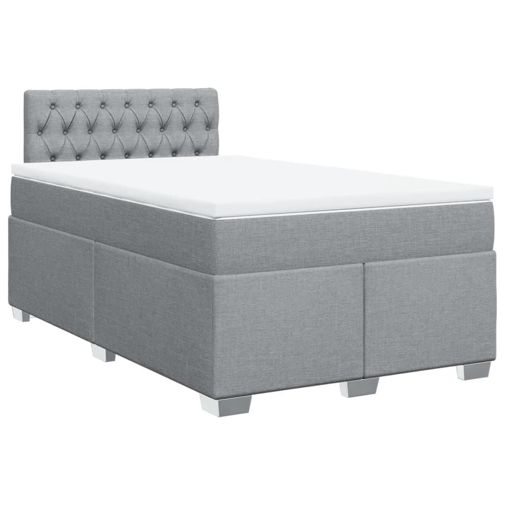 Giroletto a Molle con Materasso Grigio Chiaro 120x190cm Tessuto | homemem39