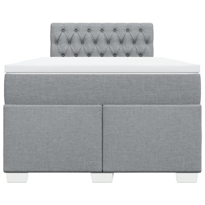 Giroletto a Molle con Materasso Grigio Chiaro 120x190cm Tessuto