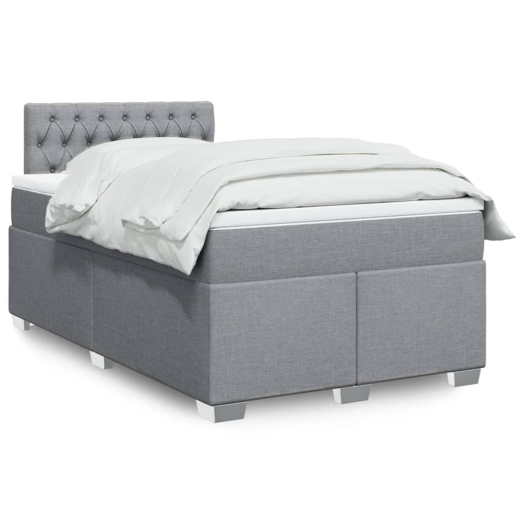 Giroletto a Molle con Materasso Grigio Chiaro 120x190cm Tessuto | homemem39
