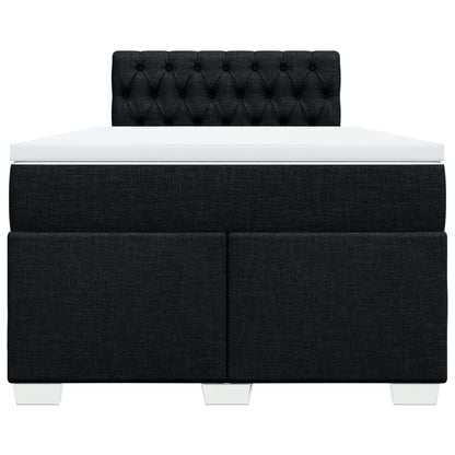 Giroletto a Molle con Materasso Nero 120x190 cm in Tessuto