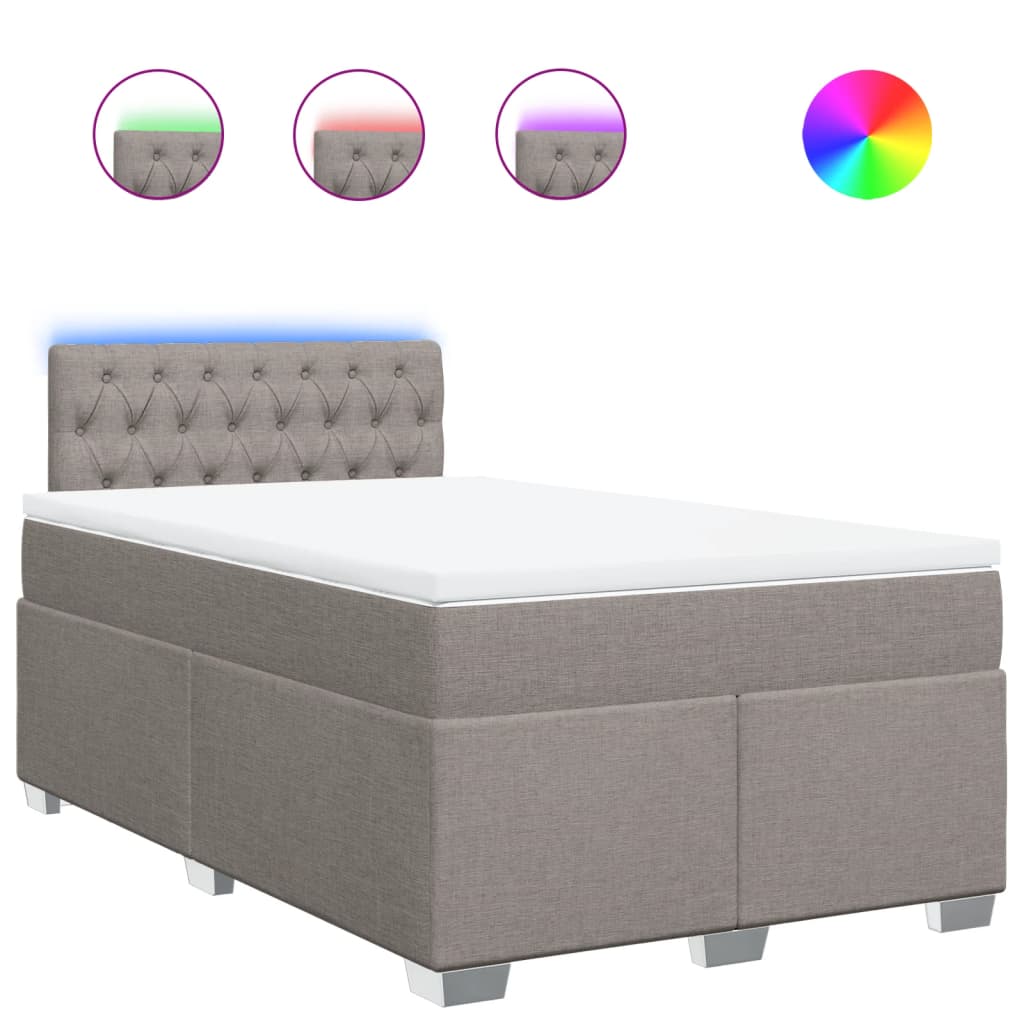 Giroletto a Molle con Materasso Tortora 120x190 cm in Tessuto | homemem39