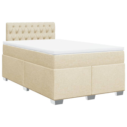 Giroletto a Molle con Materasso Crema 120x190 cm in Tessuto