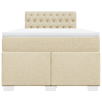 Giroletto a Molle con Materasso Crema 120x190 cm in Tessuto