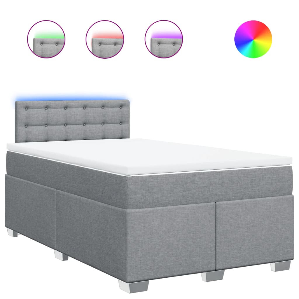 Giroletto a Molle con Materasso Grigio Chiaro 120x190cm Tessuto | homemem39