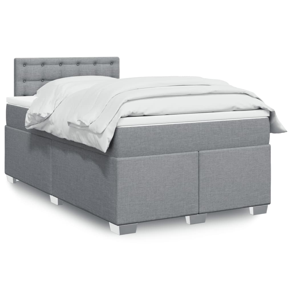 Giroletto a Molle con Materasso Grigio Chiaro 120x190cm Tessuto | homemem39