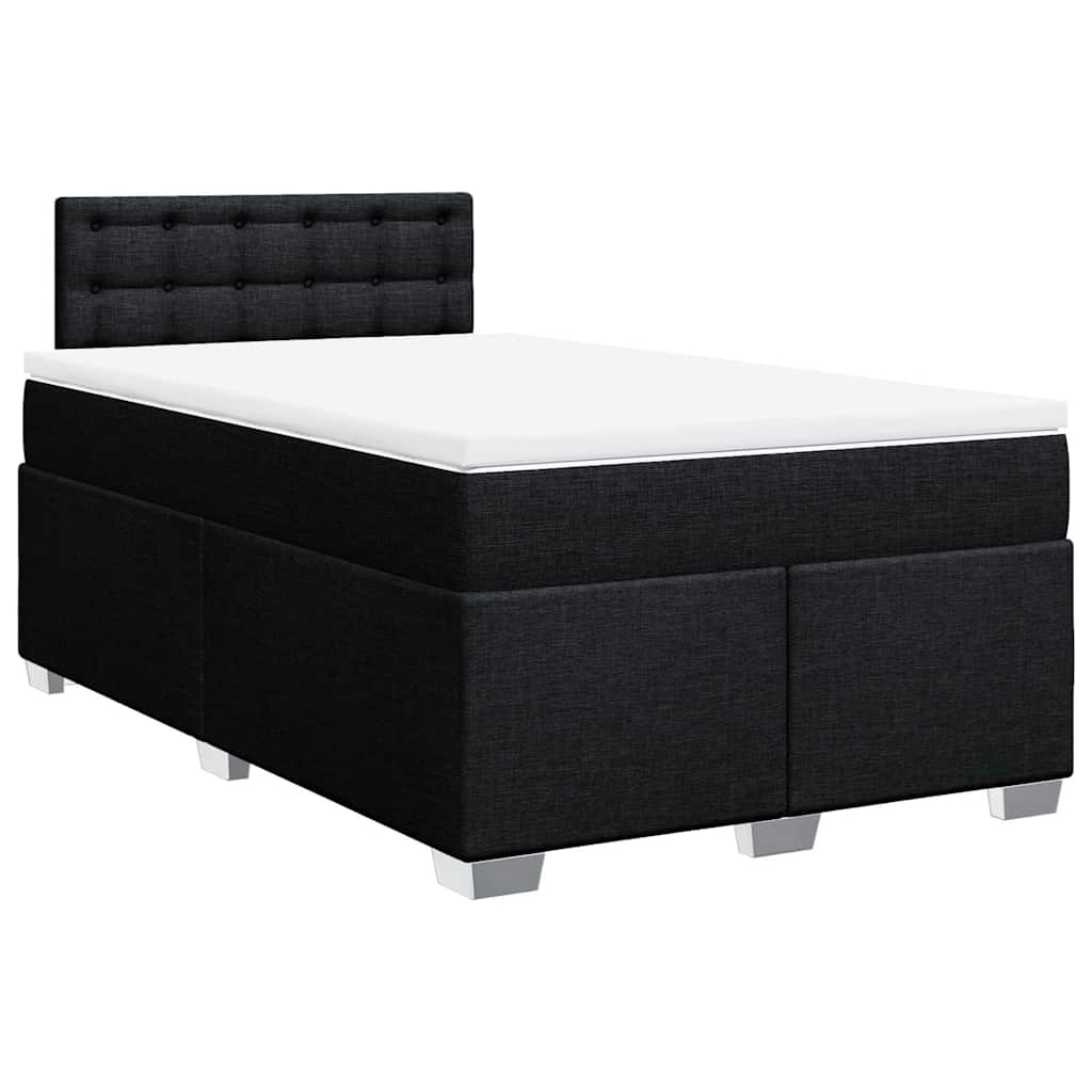 Giroletto a Molle con Materasso Nero 120x190 cm in Tessuto