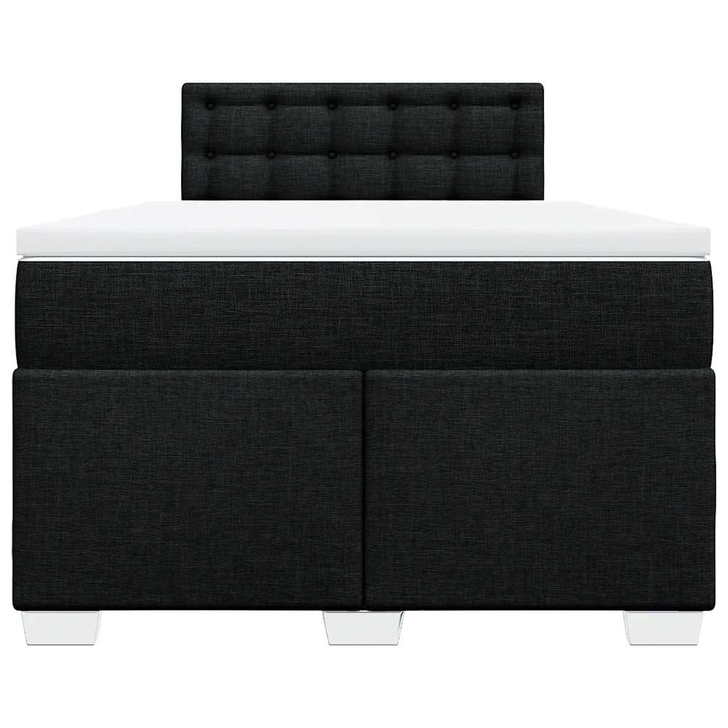 Giroletto a Molle con Materasso Nero 120x190 cm in Tessuto