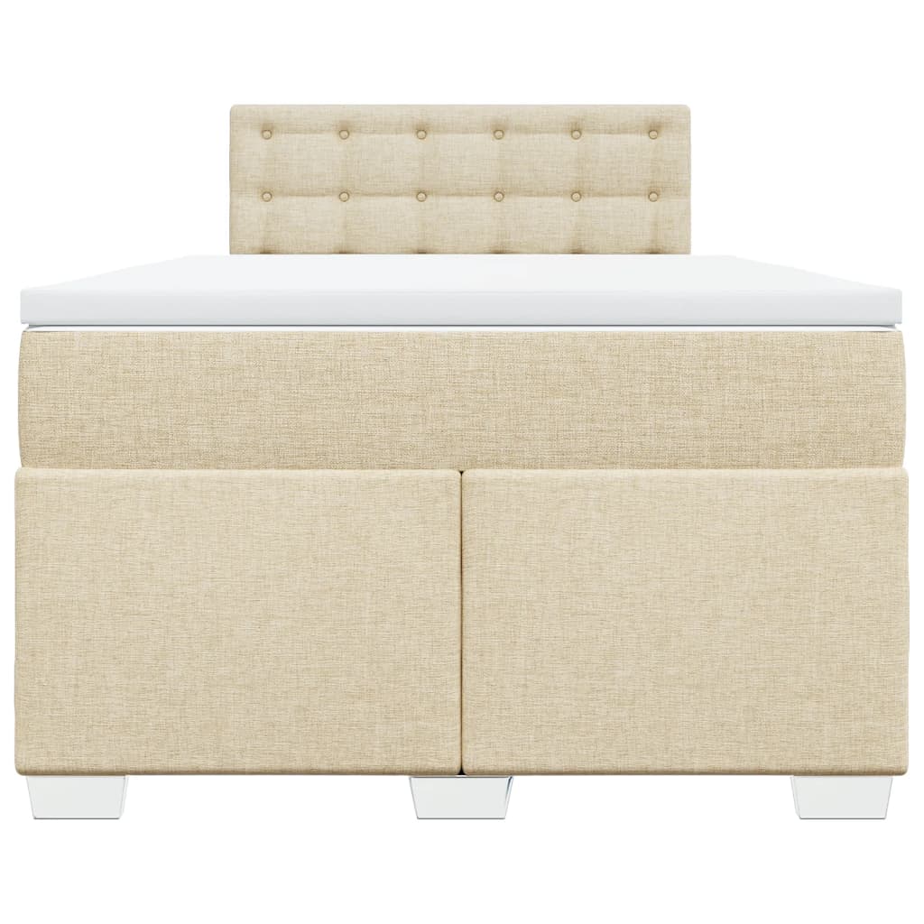 Giroletto a Molle con Materasso Crema 120x190 cm in Tessuto