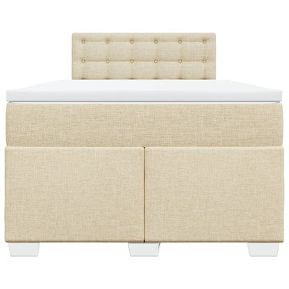 Giroletto a Molle con Materasso Crema 120x190 cm in Tessuto