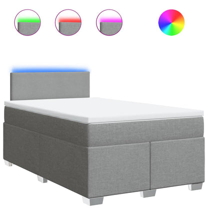 Giroletto a Molle con Materasso Grigio Chiaro 120x200cm Tessuto | homemem39
