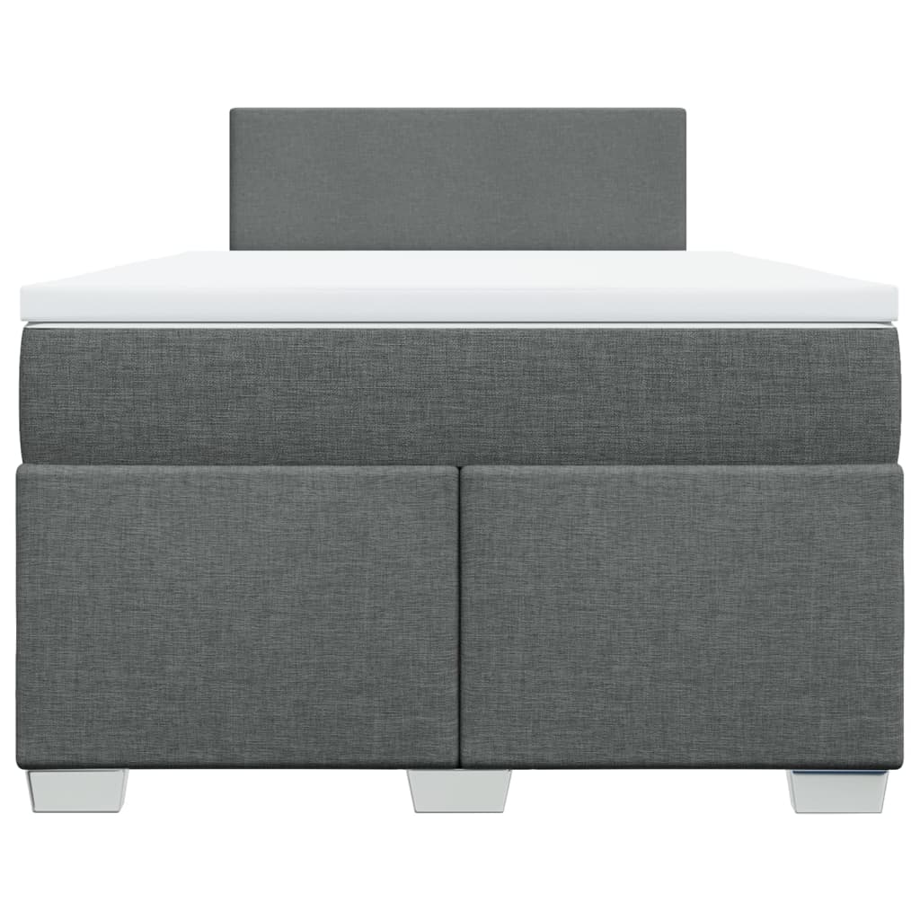 Giroletto a Molle con Materasso Grigio Scuro 120x200 cm Tessuto