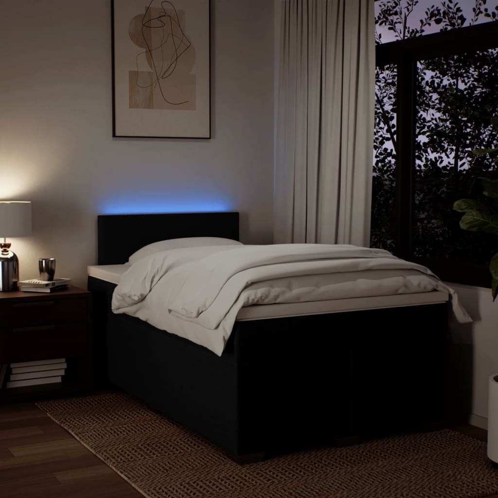 Giroletto a Molle con Materasso Nero 120x200 cm in Tessuto - homemem39