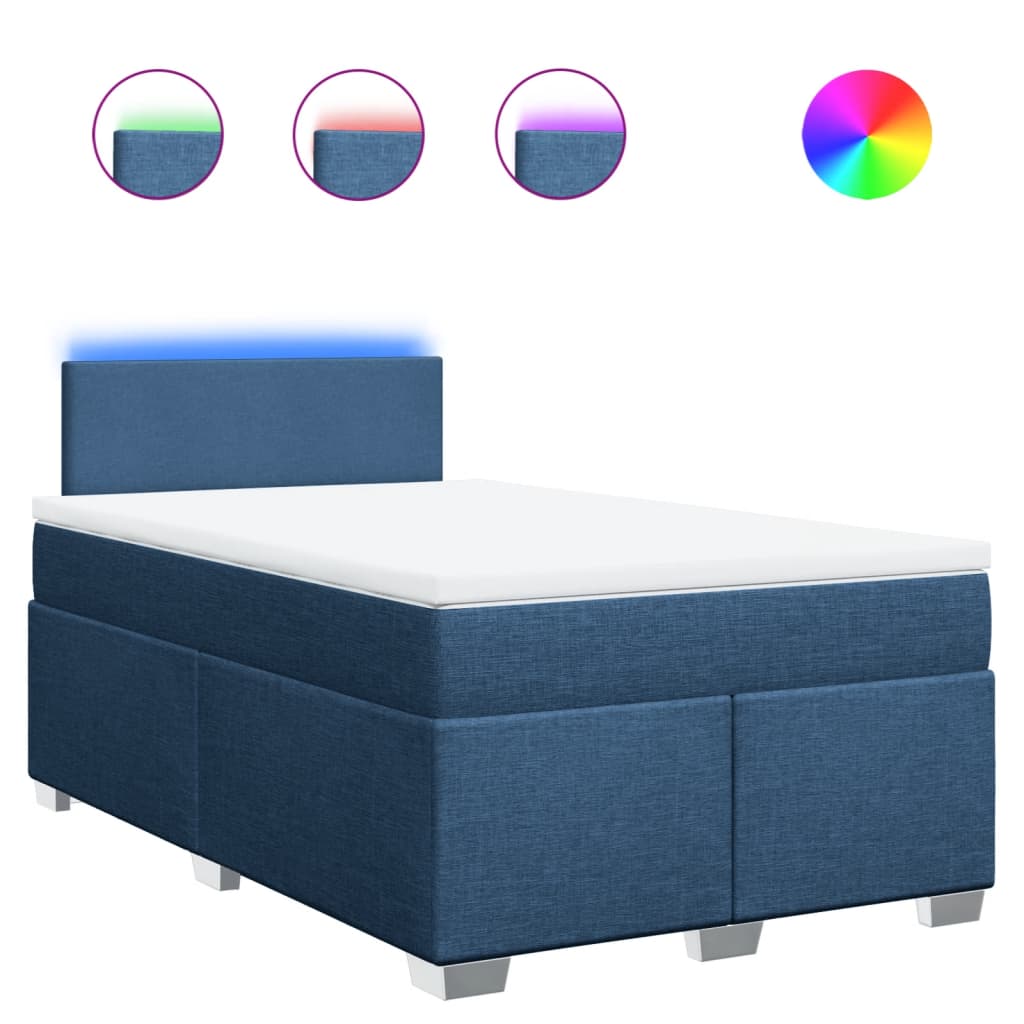 Giroletto a Molle con Materasso Blu 120x200 cm in Tessuto | homemem39