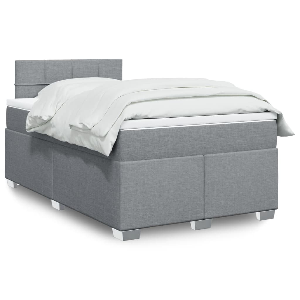 Giroletto a Molle con Materasso Grigio Chiaro 120x200cm Tessuto | homemem39