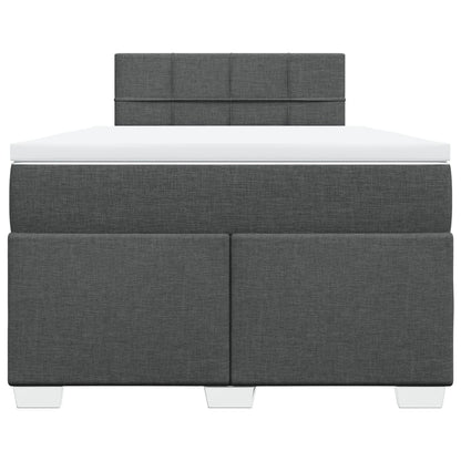 Giroletto a Molle con Materasso Grigio Scuro 120x200 cm Tessuto