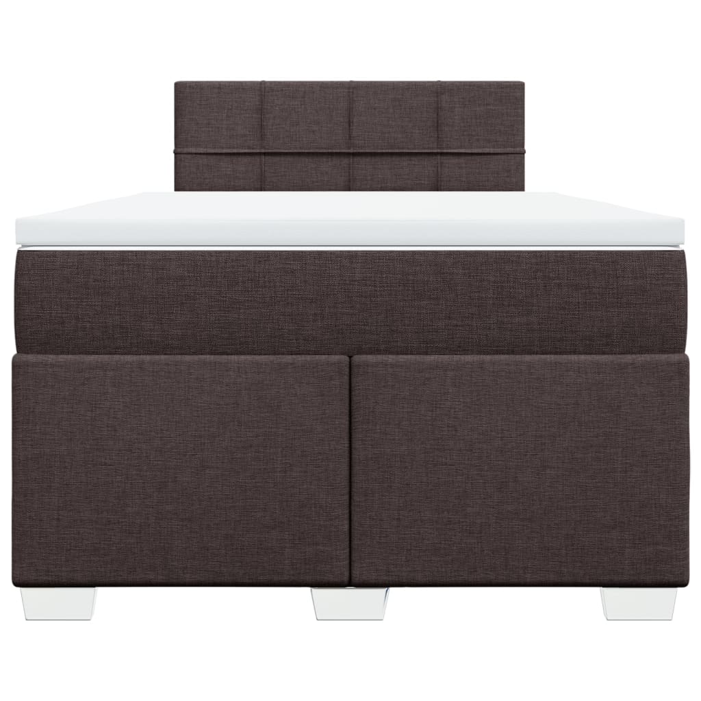 Giroletto a Molle con Materasso Marrone Scuro 120x200cm Tessuto | homemem39