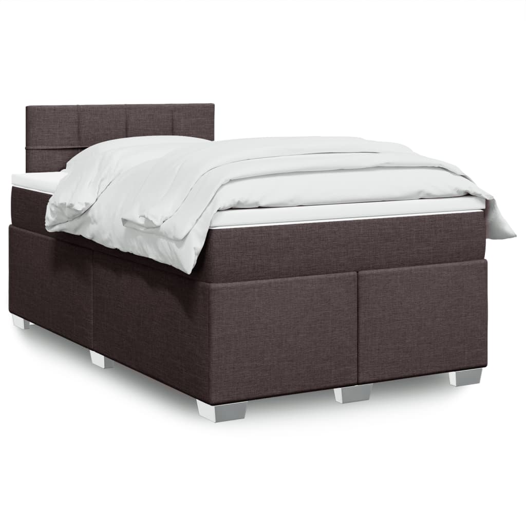 Giroletto a Molle con Materasso Marrone Scuro 120x200cm Tessuto | homemem39
